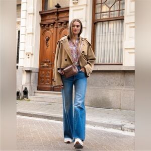 MOTHER Denim Jeans The Roller Lil  Fray wash-Fan Favorite Wide leg Size 28P